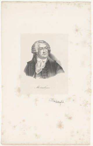 Portret van Honoré-Gabriel de Riqueti, graaf van Mirabeau by anonymous; veuve Delpech (Naudet)