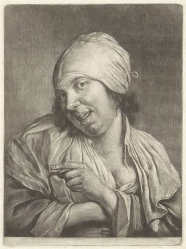 Lachende vrouw (het Gezicht) by Jan Verkolje (I)