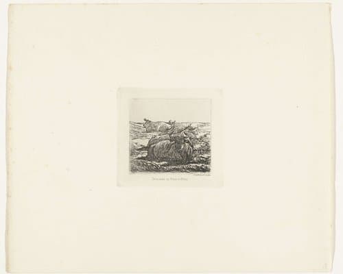 Vijf liggende koeien by Johannes Arnoldus Boland