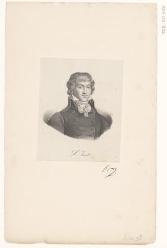 Portret van Louis Antoine de Saint-Just by anonymous; veuve Delpech (Naudet)