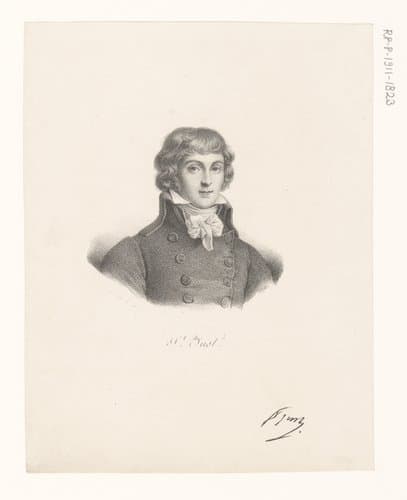 Portret van Louis Antoine de Saint-Just by anonymous; veuve Delpech (Naudet)