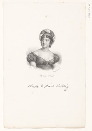 Portret van Germaine de Staël by anonymous; veuve Delpech (Naudet)