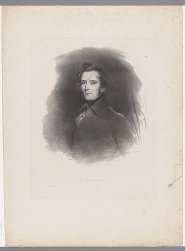 Portret van Alphonse de Lamartine by Achille Devéria