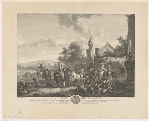 Prenten naar schilderijen door Philips Wouwerman by Jean Moyreau