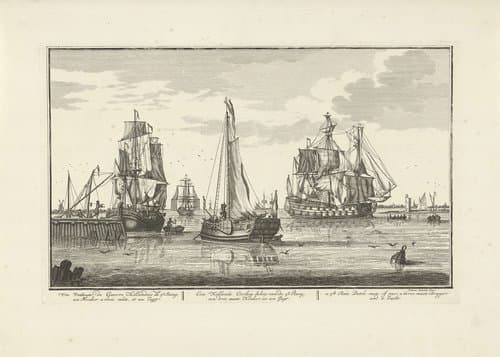 Uitvarende schepen by Adolf van der Laan