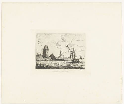 Toren bij de haven by Johannes Arnoldus Boland