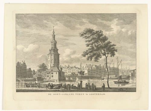 Gezicht op de Montelbaanstoren te Amsterdam by Carel Frederik Bendorp (I)
