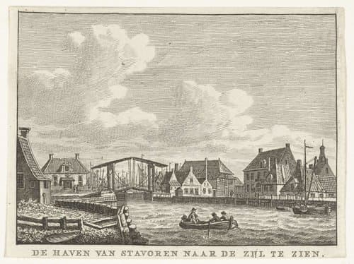 De haven van Stavoren naar de Zijl te zien
