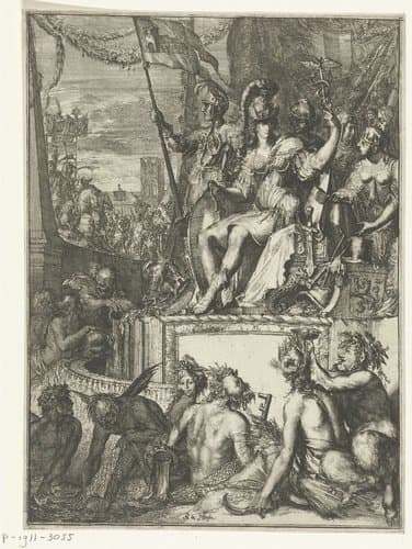 Allegorische voorstelling van de (zee)handel by Romeyn de Hooghe