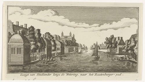 Gezicht op de wetering bij het Rustenburgerpad by Gerardus Condet