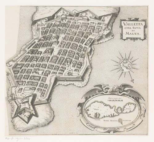 Kaart van Valletta by Matthäus Merian (I)