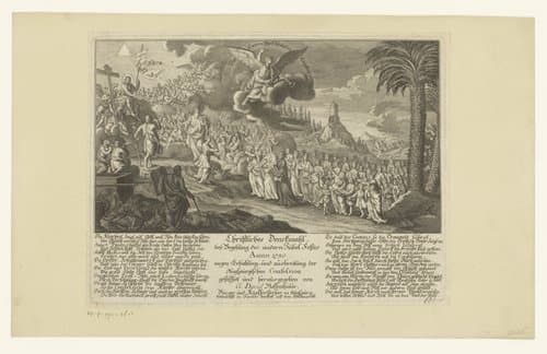 Christus verschijnt aan de mensen tijdens de Apocalyps by Georg David Nessenthaler