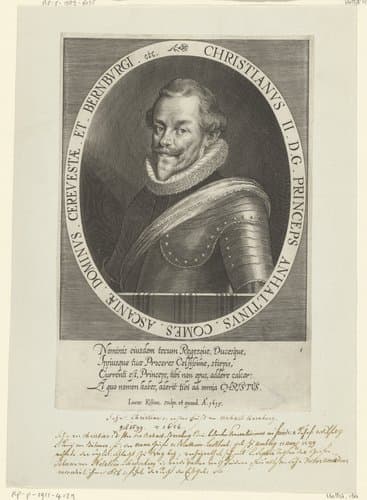 Portret van Christian von Anhalt-Bernburg by Lucas Kilian