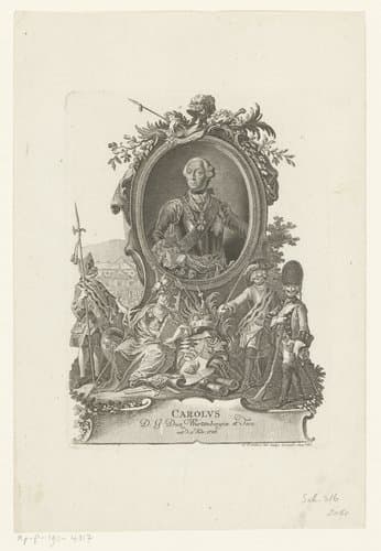 Portret van Karl Eugen von Württemberg by Johann Esaias Nilson