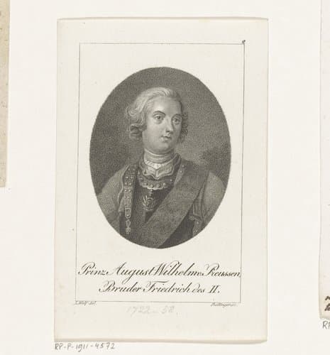 Portret van August Willem van Pruisen by Friedrich Wilhelm Bollinger