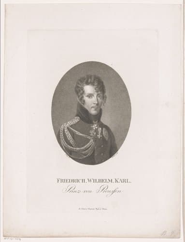 Portret van Friedrich Wilhelm Karl van Pruisen by Friedrich Wilhelm Bollinger