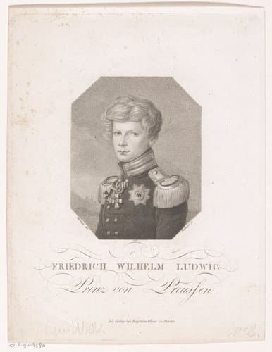 Portret van Friedrich Wilhelm Ludwig van Pruisen, later keizer Wilhelm I van Duitsland