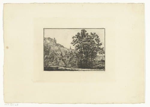Landschap met dorp by Johannes Arnoldus Boland