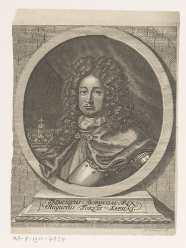 Portret van koning Frederik I van Pruisen keurvorst van Brandenburg by Johann Georg Mentzel