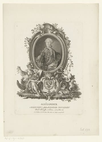 Portret van Karel Alexander van Brandenburg-Ansbach by Johann Esaias Nilson