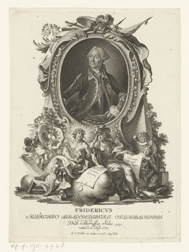 Portret van Friedrich III von Brandenburg-Bayreuth by Johann Esaias Nilson