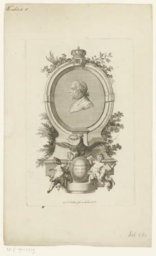 Portret van Frederik de Grote by Johann Esaias Nilson
