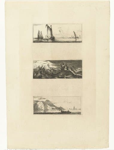 Drie zeegesichten by Johannes Arnoldus Boland