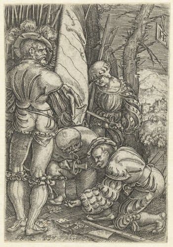 Soldaten spelen dobbelspel by Jacob Binck