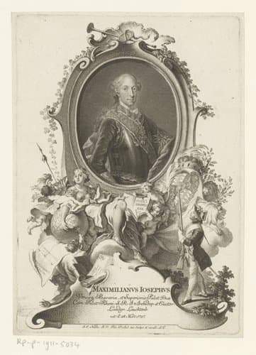 Portret van Maximiliaan III Jozef, keurvorst van Beieren by Johann Esaias Nilson