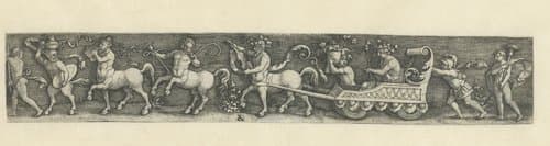 Triomftocht van Bacchus met saters by Georg Pencz