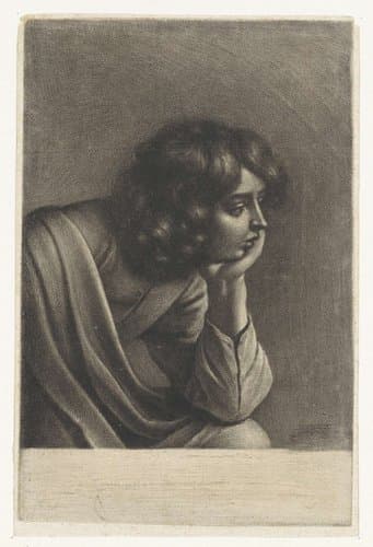 Jongen leunend op zijn arm by Wallerant Vaillant