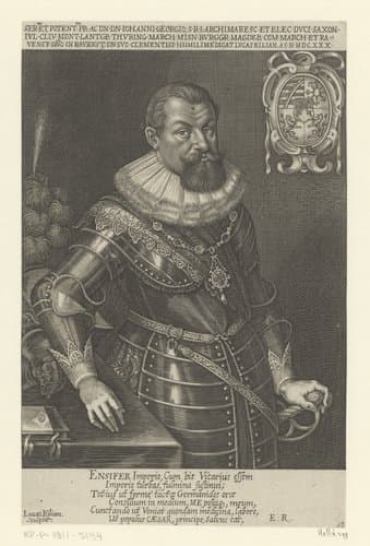 Portret van Johann Georg van Saksen by Lucas Kilian