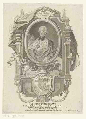 Portret van Clemens Wenceslaus van Saksen by Johann Esaias Nilson
