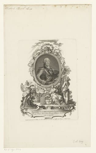 Portret van Friedrich Christian by Johann Esaias Nilson