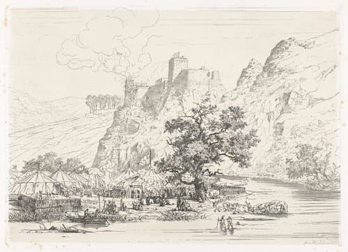 Belegering van een kasteel by Martinus Antonius Kuytenbrouwer jr.