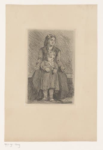 Blinde vrouw met kind by Edmond Lambrichs