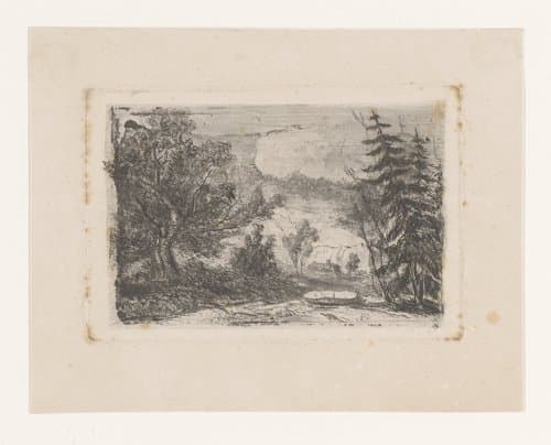 Landschap by Edmond Lambrichs