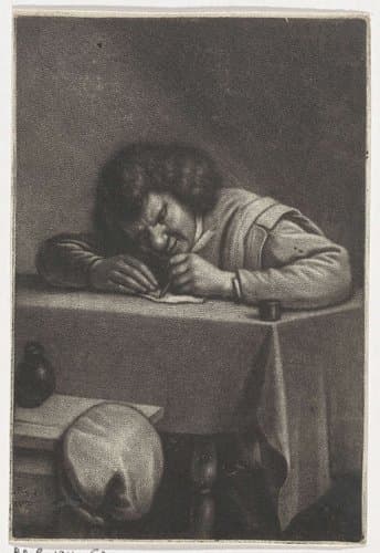 Schrijvende man by Wallerant Vaillant