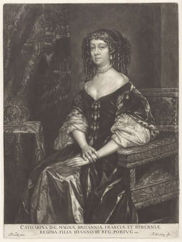 Portret van Catharina, koningin van Engeland by Abraham Bloteling