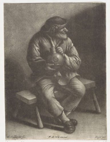 Zittende man met een kruik by Wallerant Vaillant