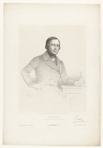 Portret van president Philippe Buchez by Marie Alexandre Alophe