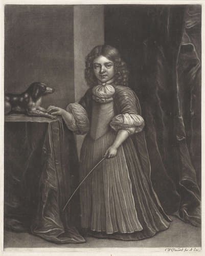 Portret van een jongen met een hond by Wallerant Vaillant