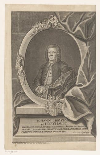 Portret van Johann Christoph von Dreyhaupt