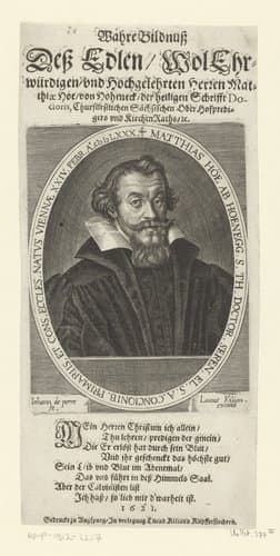 Portret van Matthias Hoë van Hoënegg by Lucas Kilian