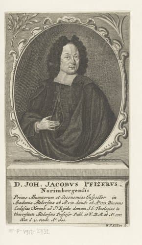 Portret van Johann Jacob Pfitzer by Wolfgang Philipp Kilian