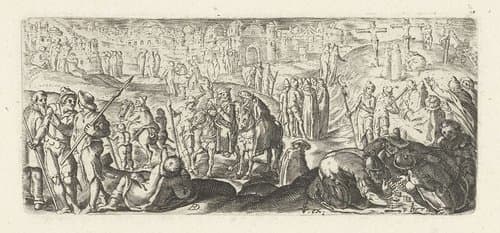 De druk bevolkte Calvarieberg by Bartholomeus Willemsz. Dolendo