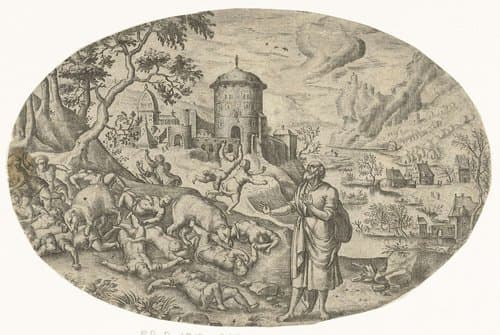 Elisa vervloekt de kinderen by Bartholomeus Willemsz. Dolendo