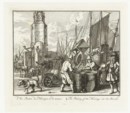't Ver Packen der Haringen in de tonnen / The Packing of the Herrings into the Barrils by Adolf van der Laan
