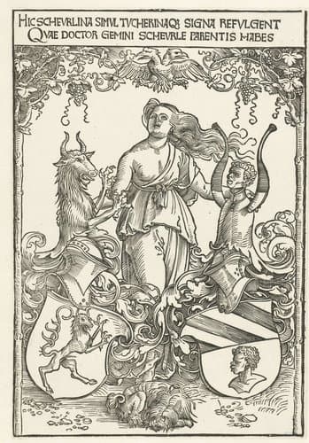 Wapens van de families Scheurl en Tucher by Albrecht Dürer
