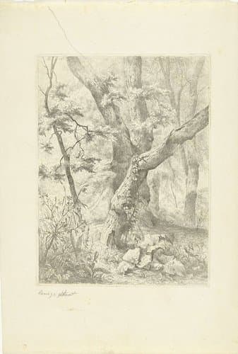 Boslandschap by Pierre Louis Dubourcq